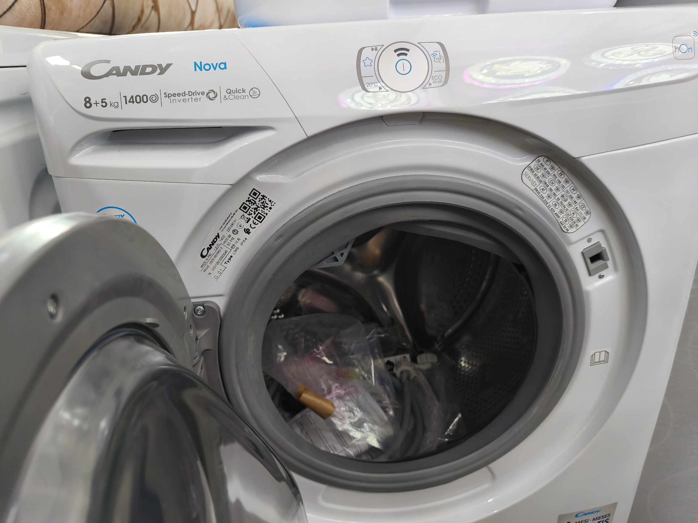 candy wasdroog-combinatie nsow485wms/1-S smart touch