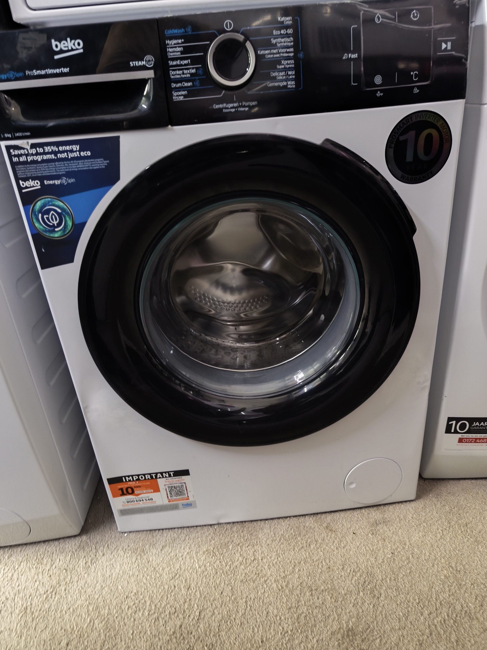 Beko BM3WFT3941B SteamCurew Wasmachine