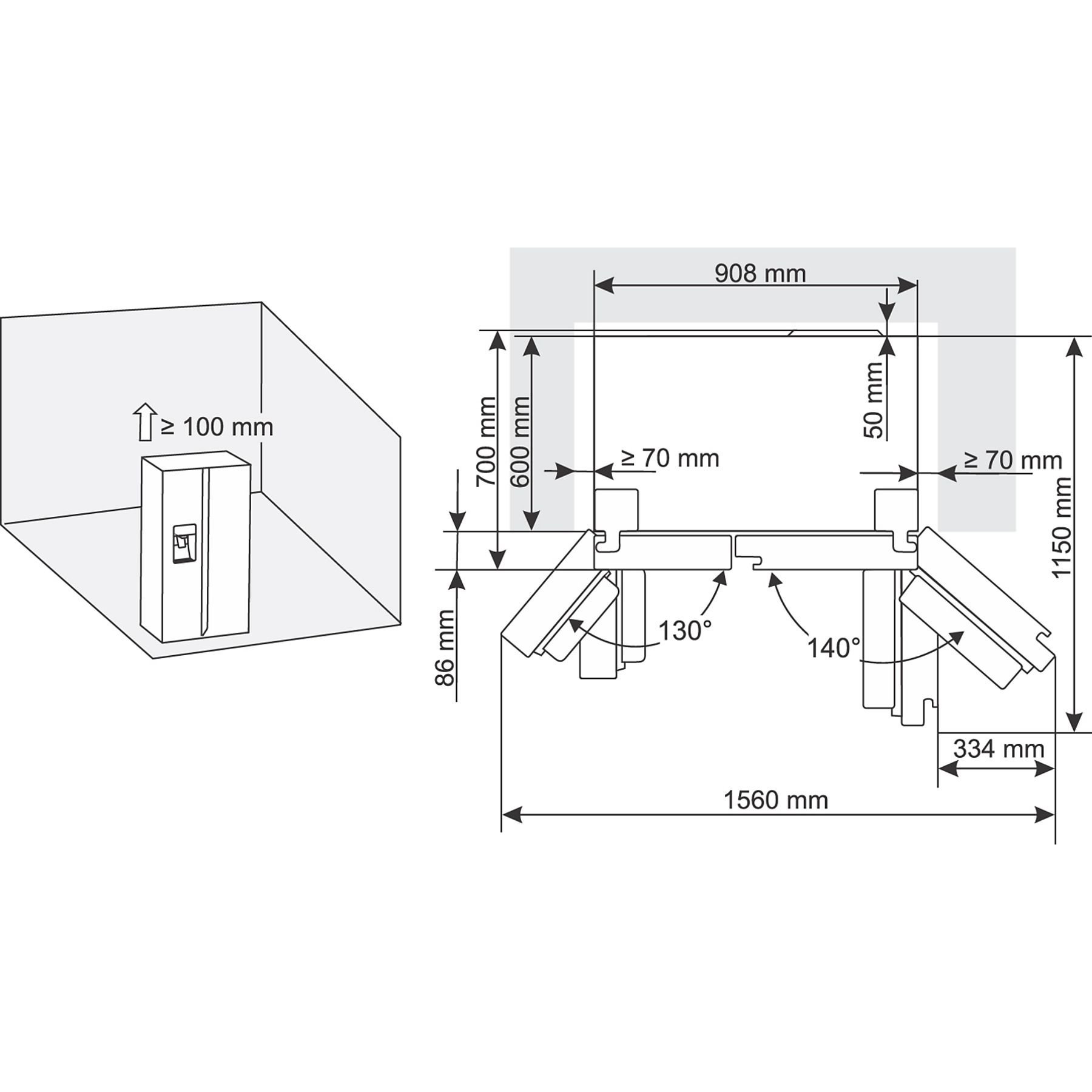 Hisense RS5P535NTCE Side-By-Side koel-vriescombinatie
