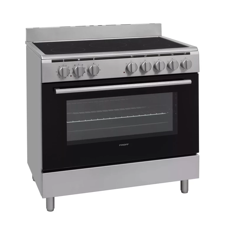 Proff FSVC-9060X keramisch vrijstaand fornuis RVS 90CM breed met heteluchtoven