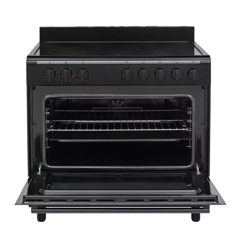 Proff FSVC-9060BL keramisch vrijstaand fornuis Zwart 90CM breed met heteluchtoven