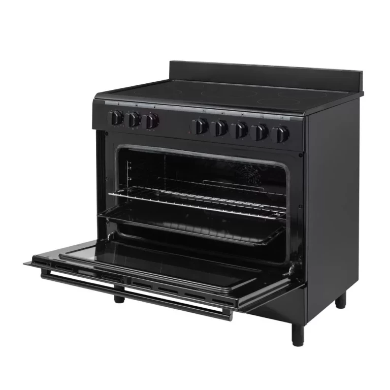 Proff FSVC-9060BL keramisch vrijstaand fornuis Zwart 90CM breed met heteluchtoven