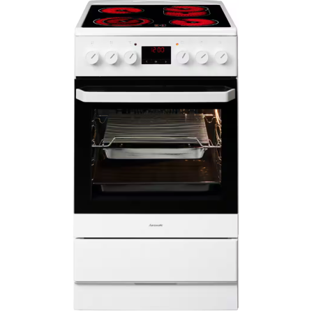 Hanseatic 5022CE3.313eEHiTaDW - Elektrisch fornuis - Glaskeramisch 4 kookzones - Wit