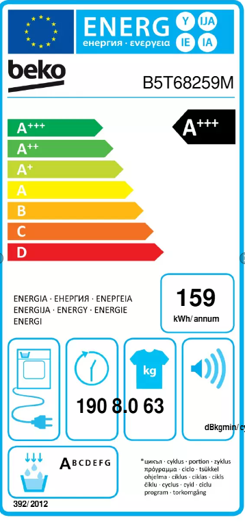 BEKO B5T68259M - Warmtepompdroger SteamCure- 8 kg - 63 dB