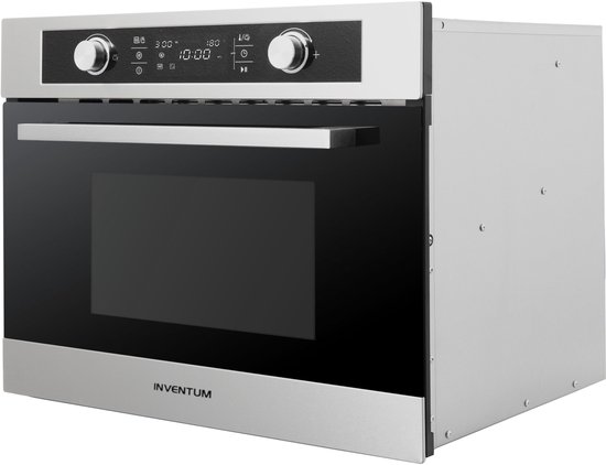 Inventum IMC6044RK - Inbouw combi-oven - Hetelucht - Magnetron - Grill - 44 liter - 45 cm hoog - Tot 230 graden - RVS/Zwart