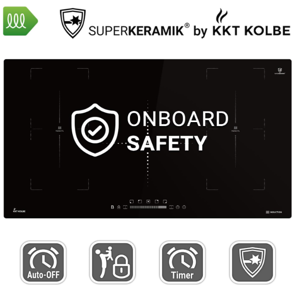 KKT KOLBE Inductie kookplaat 90 cm | 9,8 kW | 5 Kookzones | 9 vermogensniveaus | Touch Slider | IH89005FZ